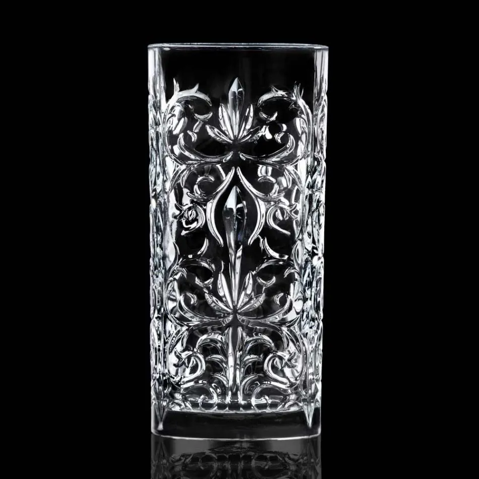 12 Tumbler Tall Highball Cocktail Glass or Luxury Decorated Water - Destiny Viadurini