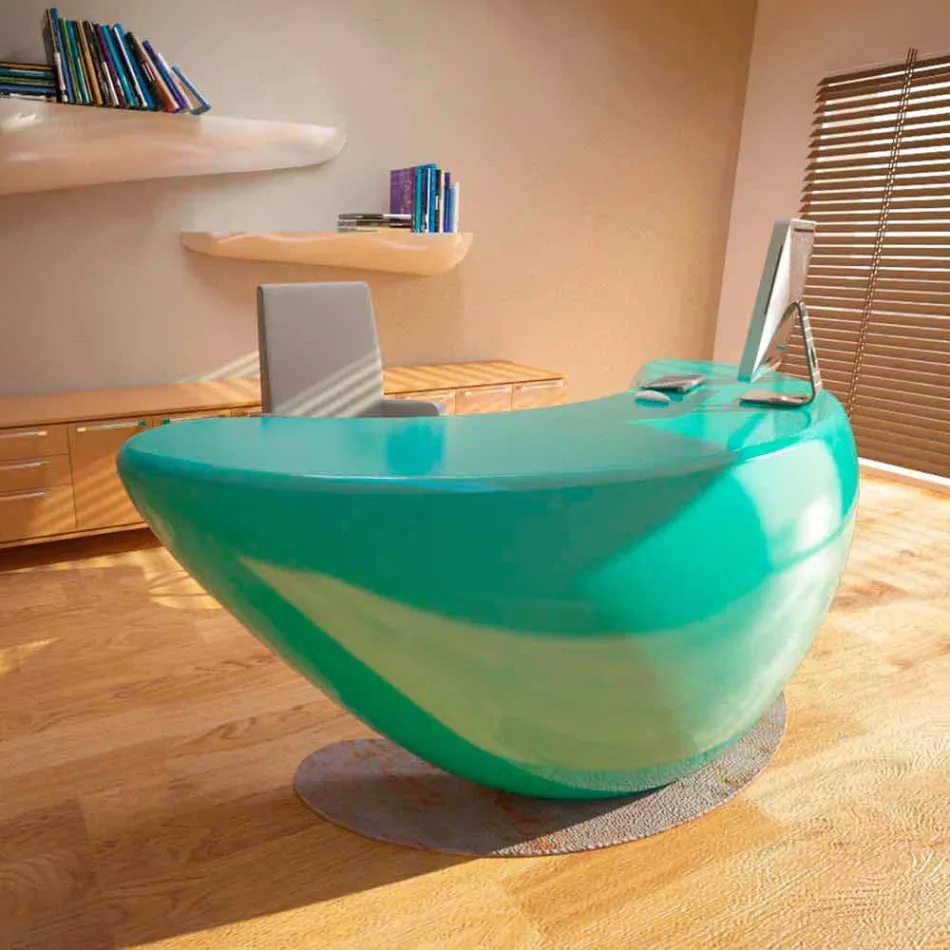 Modern Office Desk Boomerang Made in Italy Viadurini