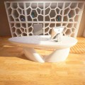 Contemporary design office desk Sofstone, handmade in Italy