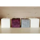 2 Square Candles of Different Sizes in Wax Made in Italy - Adelle Viadurini