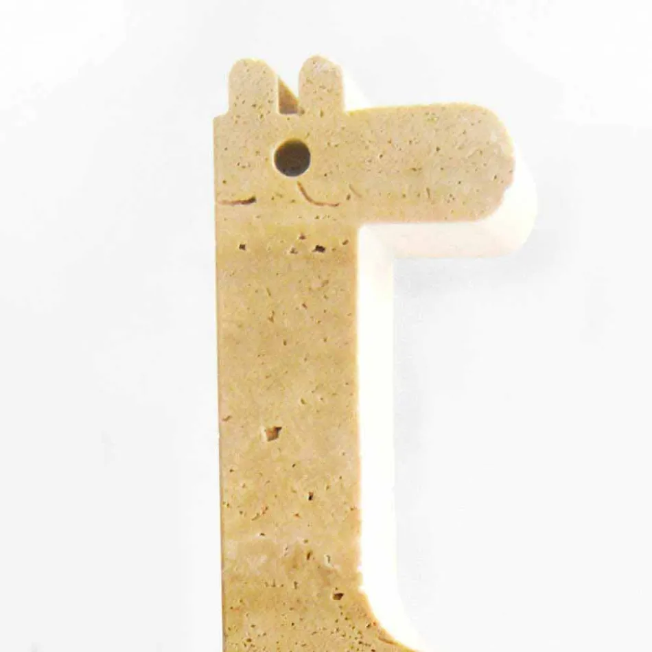 2 Bookends in Travertine Marble in the shape of a Giraffe Made in Italy - Morra Viadurini