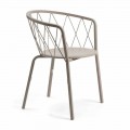 2 Outdoor Armchairs in Painted Metal Stackable Made in Italy - Adia