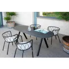 2 Outdoor Armchairs in Painted Metal Stackable Made in Italy - Adia Viadurini