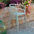 2 Outdoor Armchairs in Painted Metal Stackable Made in Italy - Adia