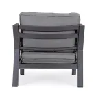 2 Garden Armchairs in Aluminium and Fabric Seat Cushions - Point Viadurini