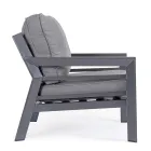 2 Garden Armchairs in Aluminium and Fabric Seat Cushions - Point Viadurini