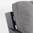 2 Garden Armchairs in Aluminium and Fabric Seat Cushions - Point Viadurini