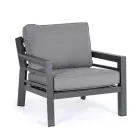 2 Garden Armchairs in Aluminium and Fabric Seat Cushions - Point Viadurini