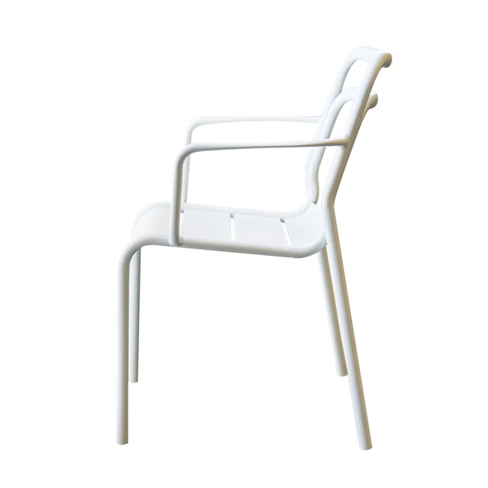 2 Indoor and Outdoor Armchairs in 100% Recycled Aluminium in Different Colours - Drink Viadurini