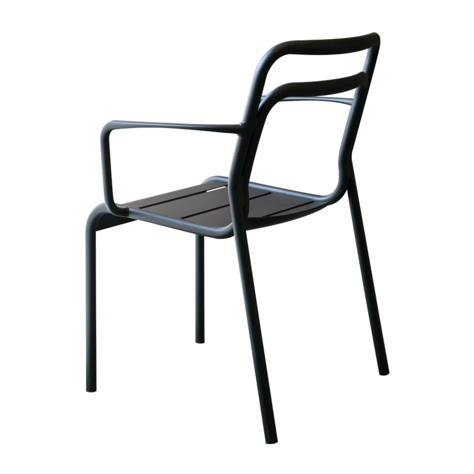 2 Indoor and Outdoor Armchairs in 100% Recycled Aluminium in Different Colours - Drink Viadurini