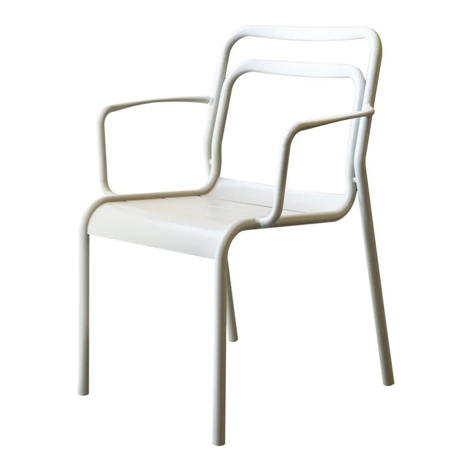 2 Indoor and Outdoor Armchairs in 100% Recycled Aluminium in Different Colours - Drink Viadurini