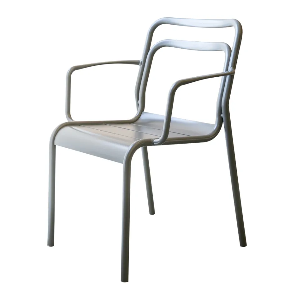 2 Indoor and Outdoor Armchairs in 100% Recycled Aluminium in Different Colours - Drink Viadurini