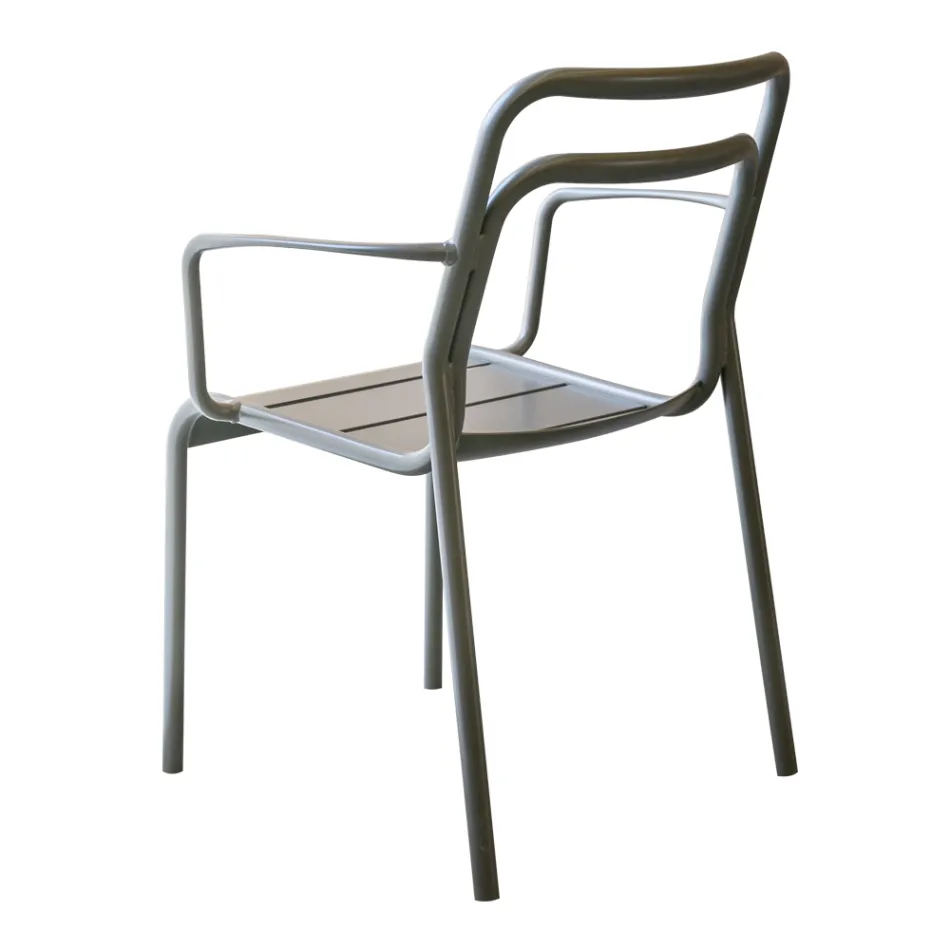 2 Indoor and Outdoor Armchairs in 100% Recycled Aluminium in Different Colours - Drink Viadurini