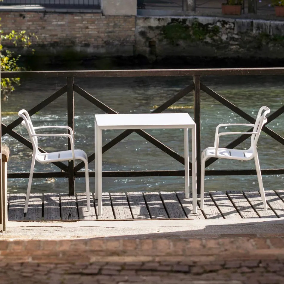 2 Indoor and Outdoor Armchairs in 100% Recycled Aluminium in Different Colours - Drink Viadurini