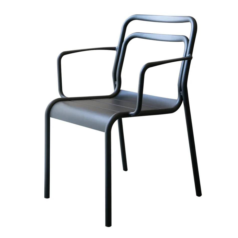 2 Indoor and Outdoor Armchairs in 100% Recycled Aluminium in Different Colours - Drink Viadurini