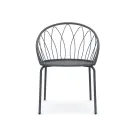 2 Stackable Garden Armchairs in Metal and Cushion Made in Italy - Fontana Viadurini