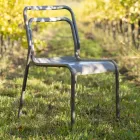 2 Indoor and Outdoor Chairs in 100% Recycled Aluminium in Different Colours - Drink Viadurini