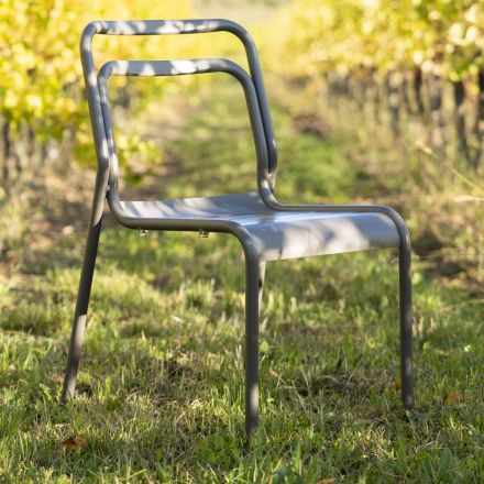 2 Indoor and Outdoor Chairs in 100% Recycled Aluminium in Different Colours - Drink Viadurini