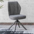 2 Indoor Chairs in Graphite Metal with Bliss Fabric Seat - Tenia