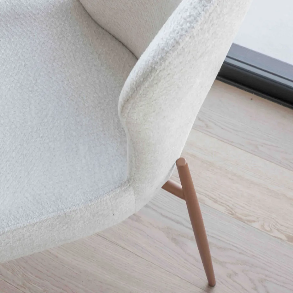 2 Indoor Chairs Made of Metal with Bliss Fabric Seat - Avenia Viadurini