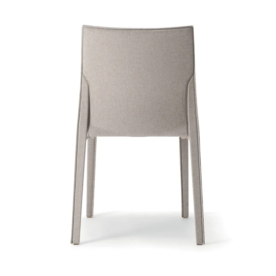 2 Stackable Chairs in Polypropylene, Fiberglass and Upholstered in Wool - Found Viadurini
