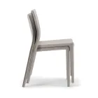2 Stackable Chairs in Polypropylene, Fiberglass and Upholstered in Wool - Found Viadurini