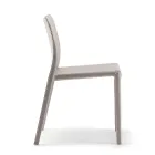 2 Stackable Chairs in Polypropylene, Fiberglass and Upholstered in Grey Wool - Cut Viadurini