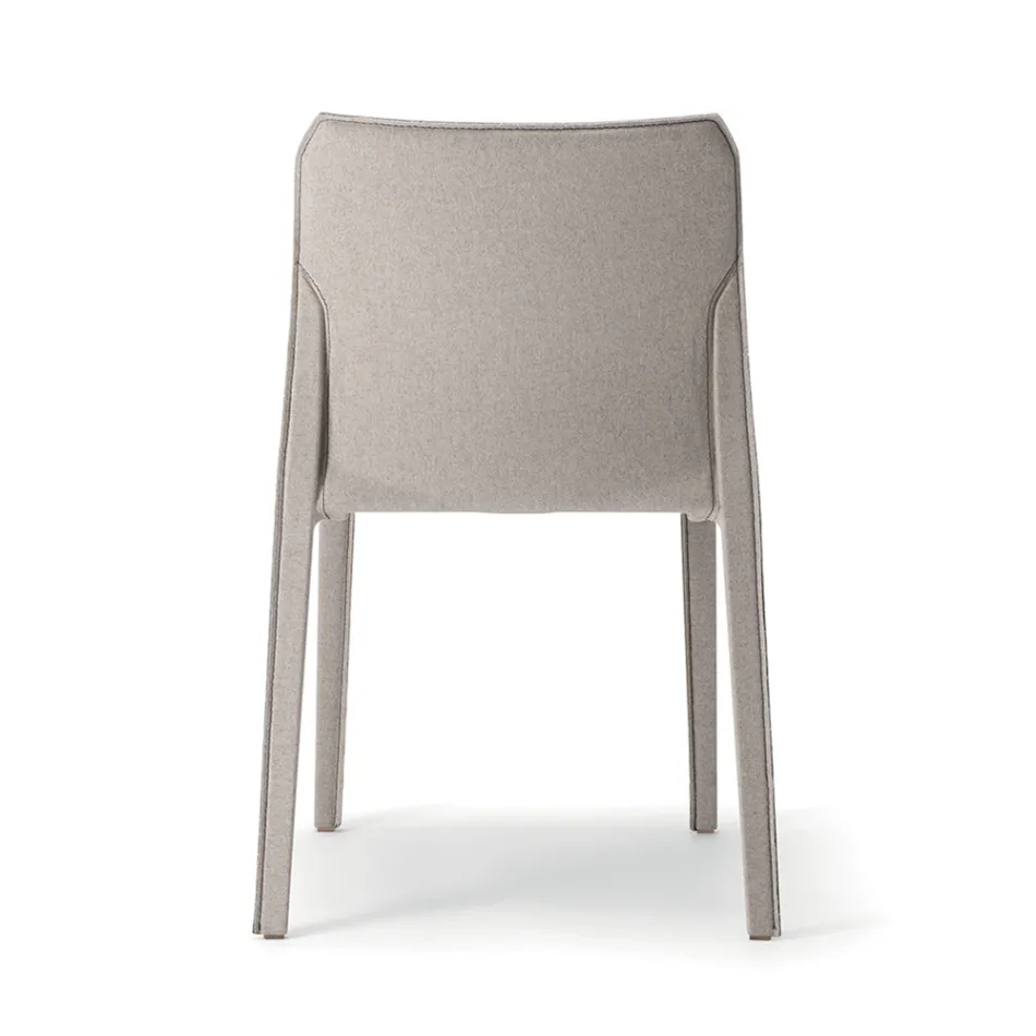 2 Stackable Chairs in Polypropylene, Fiberglass and Upholstered in Grey Wool - Cut Viadurini
