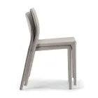 2 Stackable Chairs in Polypropylene, Fiberglass and Upholstered in Grey Wool - Cut Viadurini