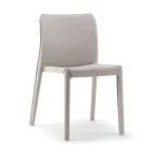 2 Stackable Chairs in Polypropylene, Fiberglass and Upholstered in Grey Wool - Cut Viadurini