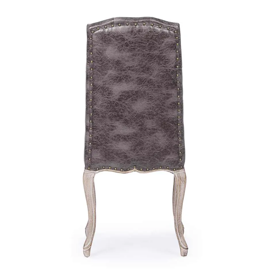 2 Dining Room Chairs with Upholstered and Upholstered Seat Homemotion - Mania Viadurini