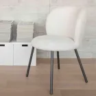 2 Chairs Made of Graphite Metal with Bliss Fabric Seat - Lunea Viadurini