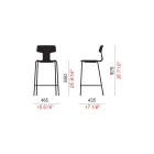 2 Stackable Bar Stools in Metal and Polypropylene Made in Italy - Arlette Viadurini