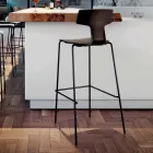 2 Stackable Bar Stools in Metal and Polypropylene Made in Italy - Arlette Viadurini