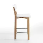 2 Lounge Stools in Solid Wood - Silver Viadurini