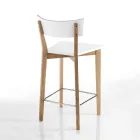 2 Lounge Stools in Solid Wood - Silver Viadurini
