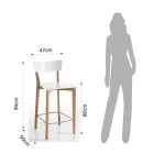 2 Lounge Stools in Solid Wood - Silver Viadurini