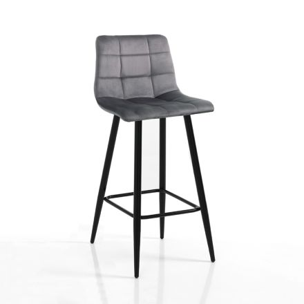 2 Lounge Stools in Fabric and Metal - Copper Viadurini