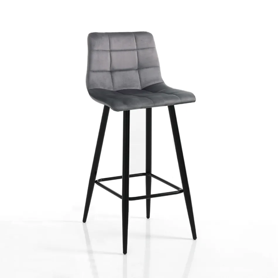 2 Lounge Stools in Fabric and Metal - Copper Viadurini