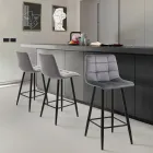 2 Lounge Stools in Fabric and Metal - Copper Viadurini