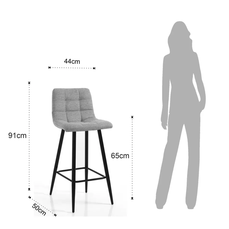 2 Lounge Stools in Fabric and Metal - Copper Viadurini