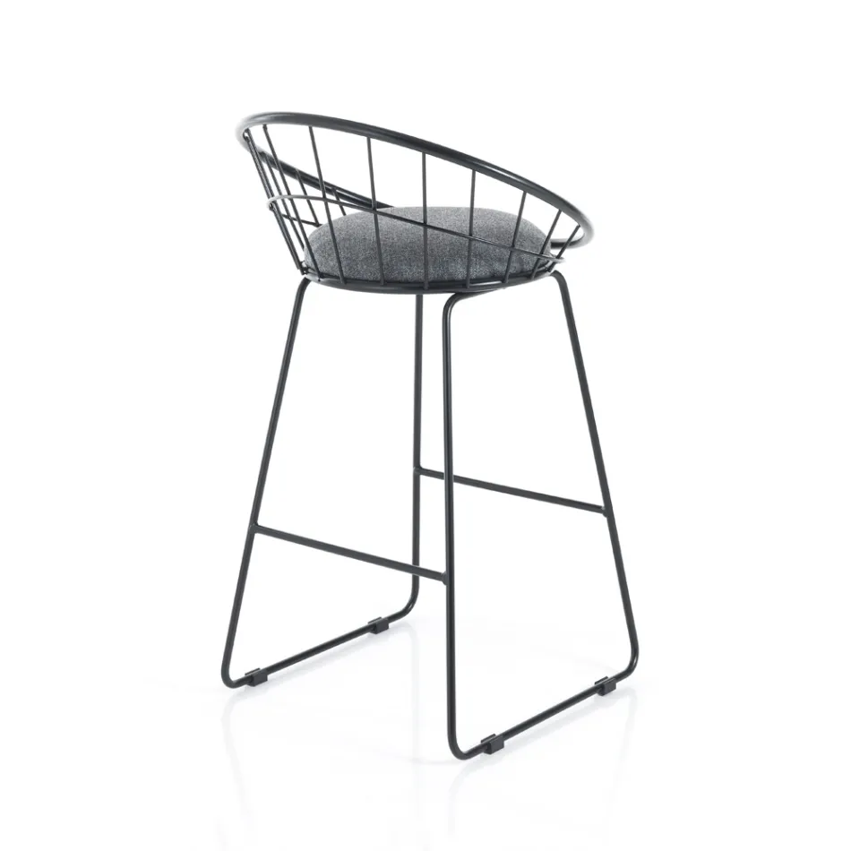 2 Padded Stools and Steel Structure in Different Finishes - Torio Viadurini