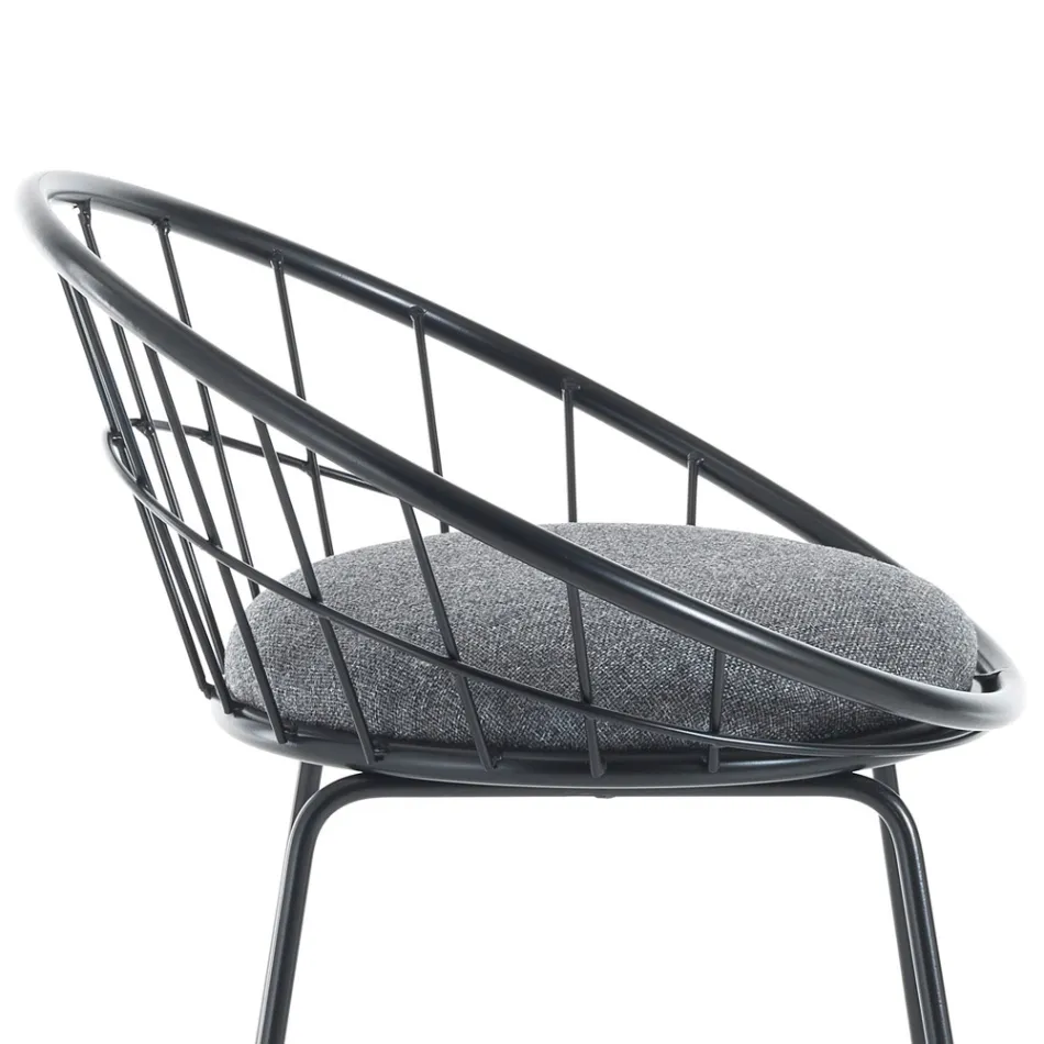 2 Padded Stools and Steel Structure in Different Finishes - Torio Viadurini