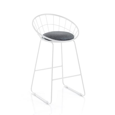 2 Padded Stools and Steel Structure in Different Finishes - Torio Viadurini