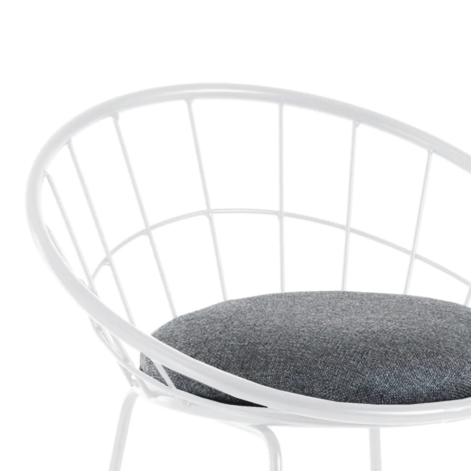 2 Padded Stools and Steel Structure Different Finishes - Torio Viadurini