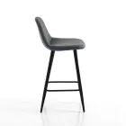 2 Stools in Aged Grey Velvet Effect Fabric - Biscia Viadurini