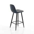 2 Stools in Aged Grey Velvet Effect Fabric - Biscia Viadurini