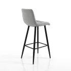 2 Stools in Light Grey Fabric and Metal - Copper Viadurini