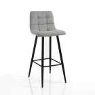 2 Stools in Light Grey Fabric and Metal - Copper Viadurini