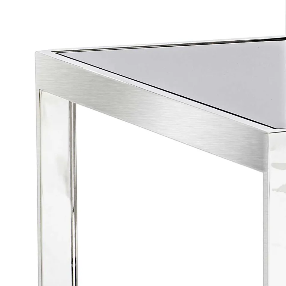 2 modern design coffee tables in steel with Bubbi glass top Viadurini